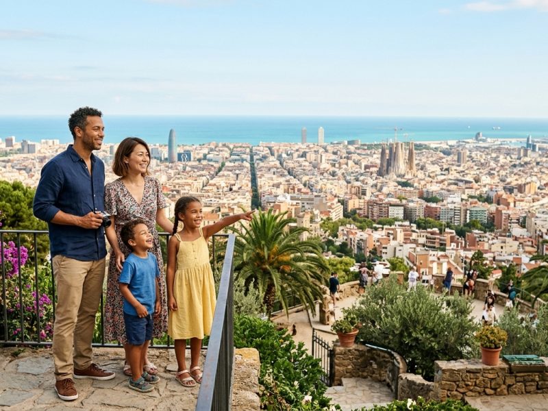 International family living in Barcelona with children